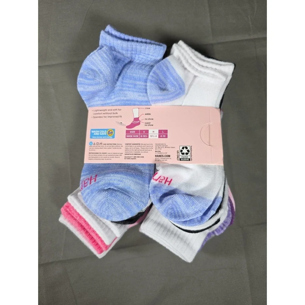 Hanes Girls Ankle Socks Size Medium 20-Pack Great Value!‎ Soft! Comfortable